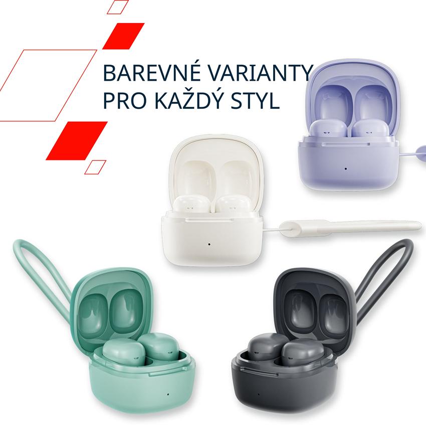 CANYON OnGO 4 Mini TWS BT sluchátka s mikrofonem, BT V5.3 JL 6983D2, pouzdro 180mAh+30mAh až 24h, zelená