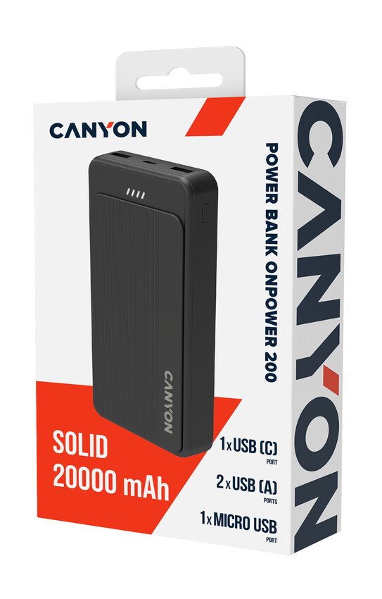 CANYON power bank OnPower 200 20000mAh Black