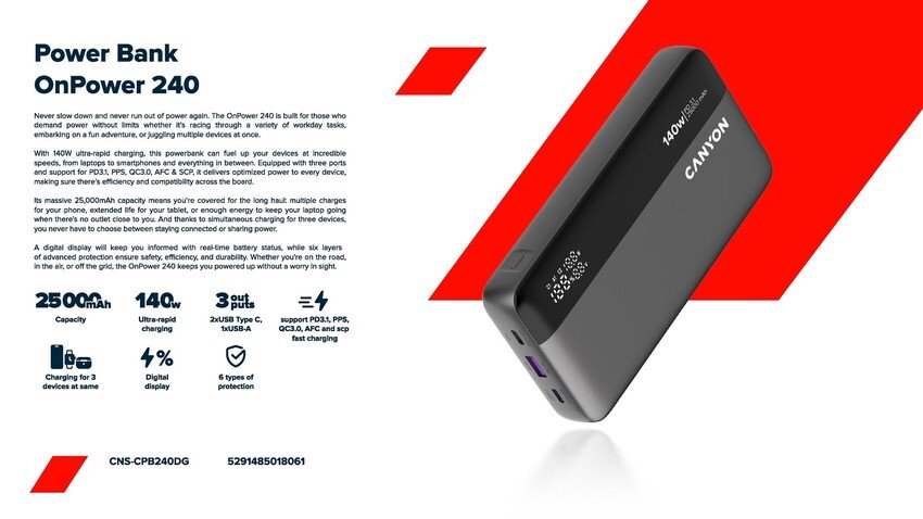 CANYON powerbanka 20000