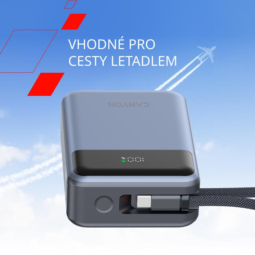 CANYON Power Bank PB-600, 20000mAh PD65W, dark grey