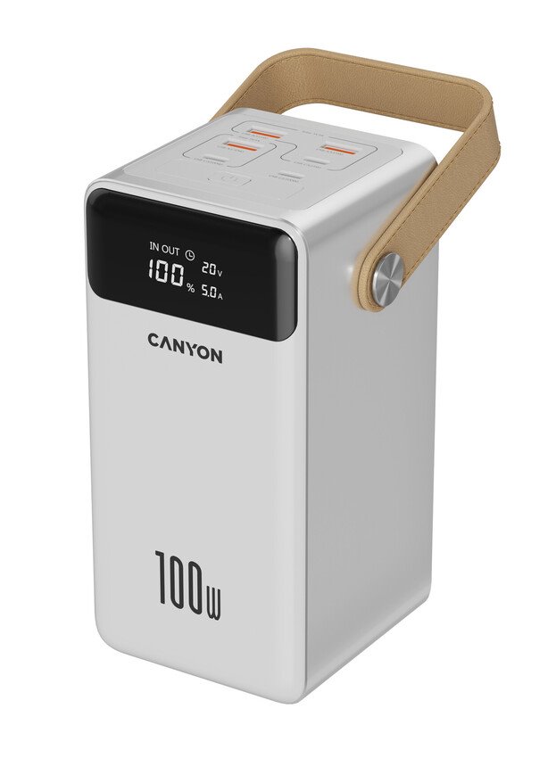 CANYON Power Bank PB-610, 60000 mAh PD 100W, white