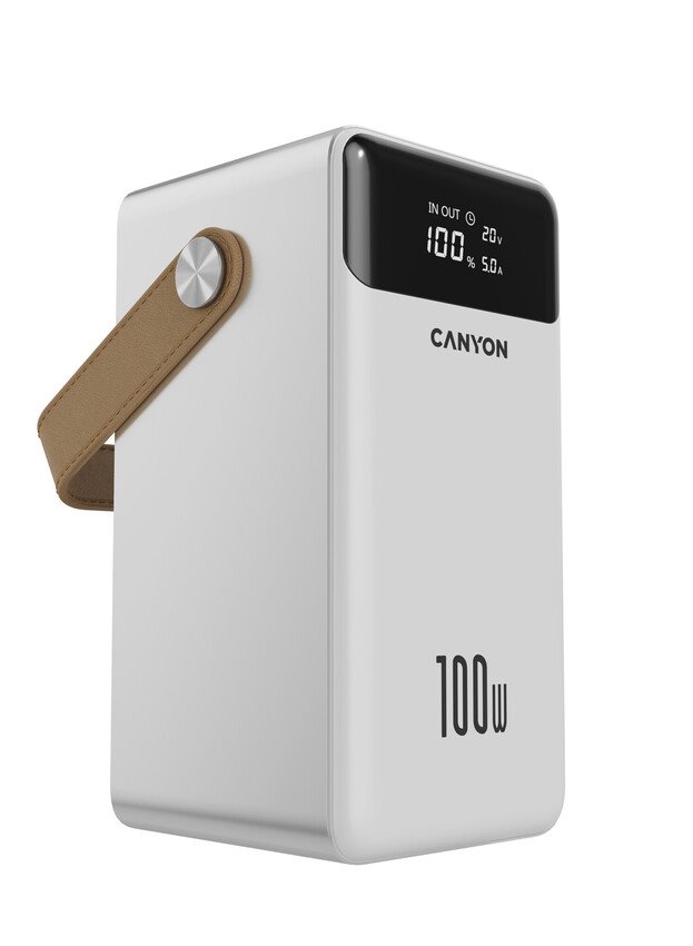 CANYON Power Bank PB-610, 60000 mAh PD 100W, white