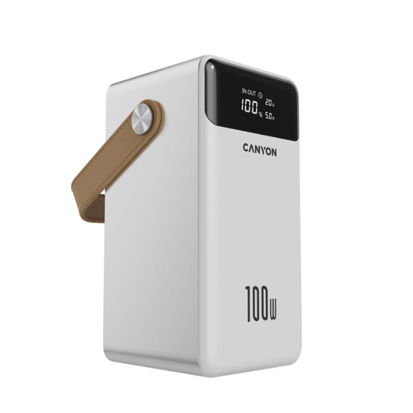 CANYON Power Bank PB-610, 60000 mAh PD 100W, white