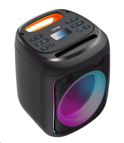 CANYON přenosný párty reproduktor OnFun 5, 40W, RGB, BT5, USB-A, microSD, AUX, 6,3mm jack, režim TWS, černý