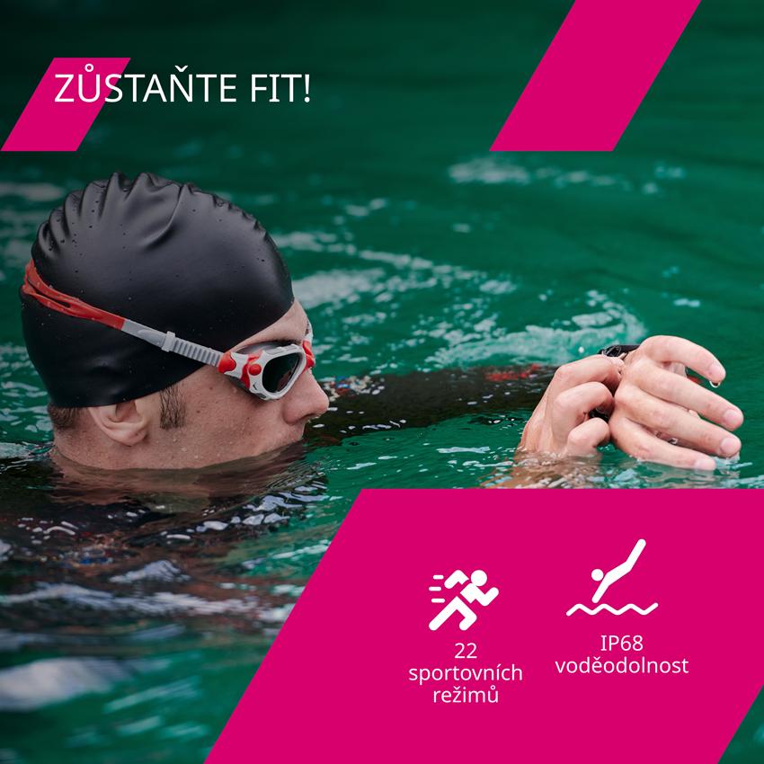 CANYON smart hodinky Badian SW-68 RUBY, 1,28" TFT displej, multi-sport, IP68, BT 5.0, Android/iOS