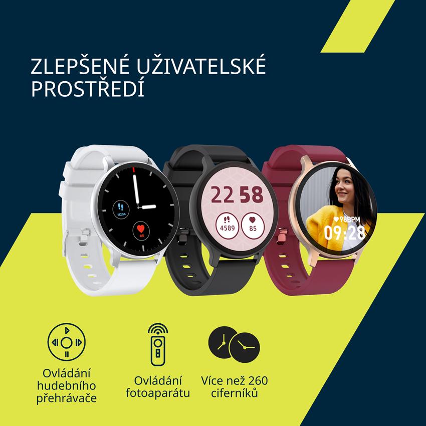 CANYON smart hodinky Badian SW-68 RUBY, 1,28" TFT displej, multi-sport, IP68, BT 5.0, Android/iOS