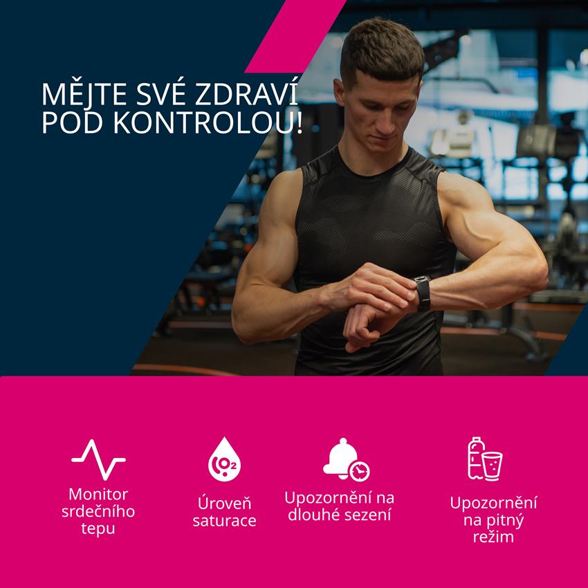 CANYON smart hodinky Badian SW-68 SILVER, 1,28" TFT displej, multi-sport, IP68, BT 5.0, Android/iOS