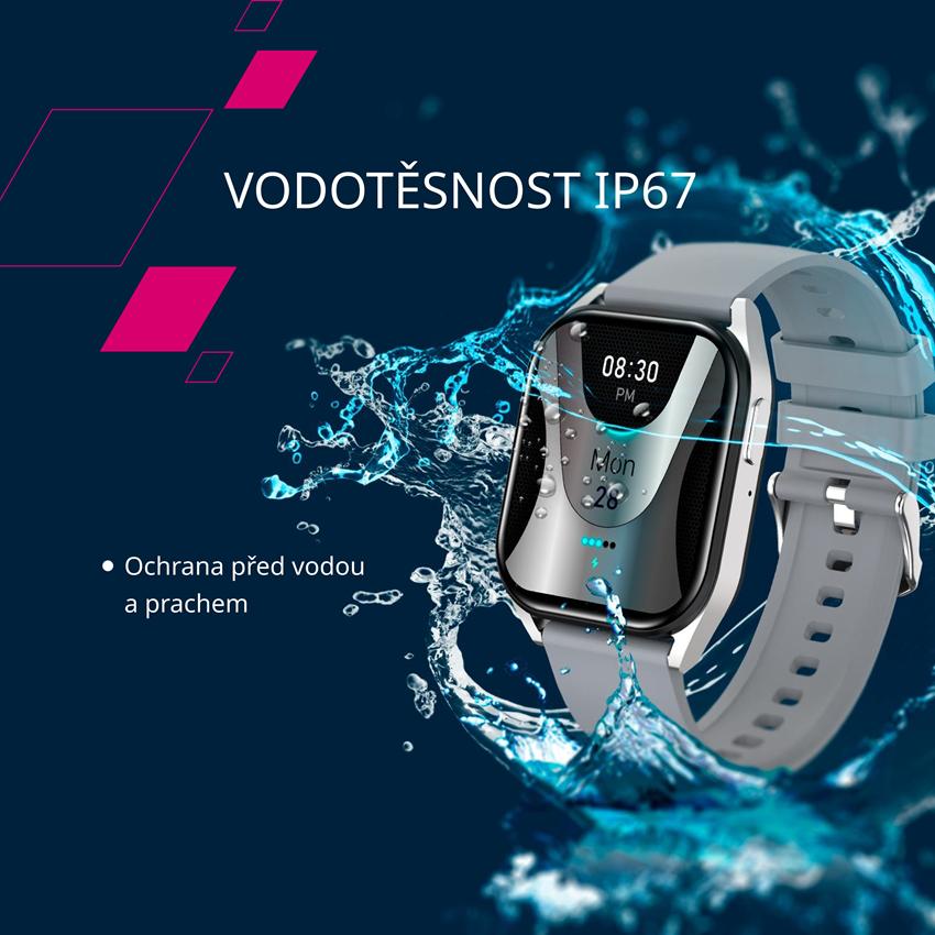 CANYON smart hodinky Chatter SW-58 RED, 1,8" IPS, BT volání, hlasový asistent s AI, 123 sport. režimů, IP67