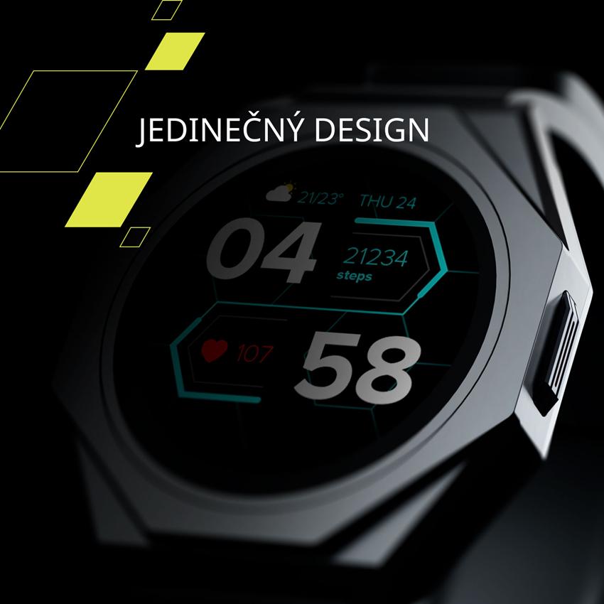 CANYON smart hodinky Otto SW-86, 1,3" LTPS, SpO2, HR, krevní tlak, 25 multi-sport, silver