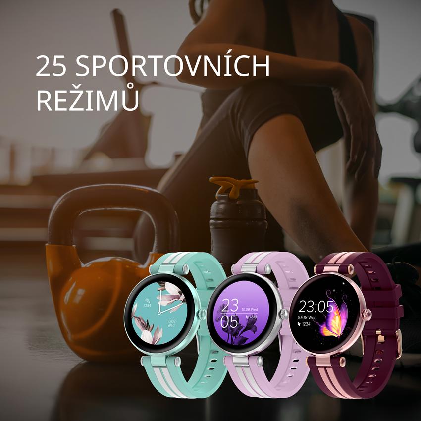 CANYON smart hodinky Semifreddo SW-61 BLUE, 1,19" AMOLED displej, 25 multi-sport, IP68, Android/iOS