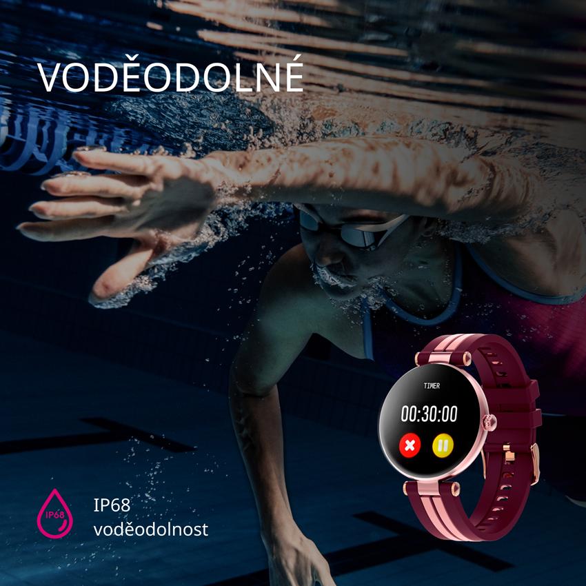 CANYON smart hodinky Semifreddo SW-61 PINK, 1,19" AMOLED displej, 25 multi-sport, IP68, Android/iOS