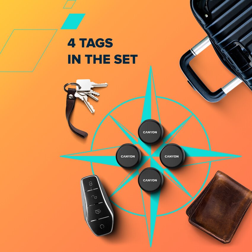 CANYON smart tag ONTAG 1 iOS 4 ks Sada, White