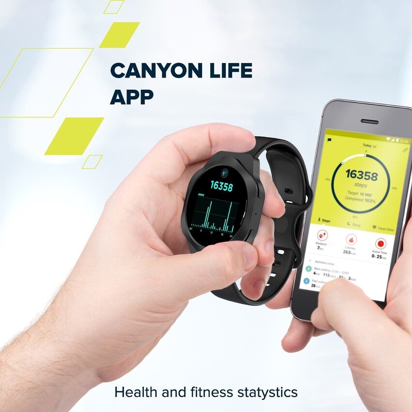CANYON Smart Watch Hexagon 88 BT-CALL Black