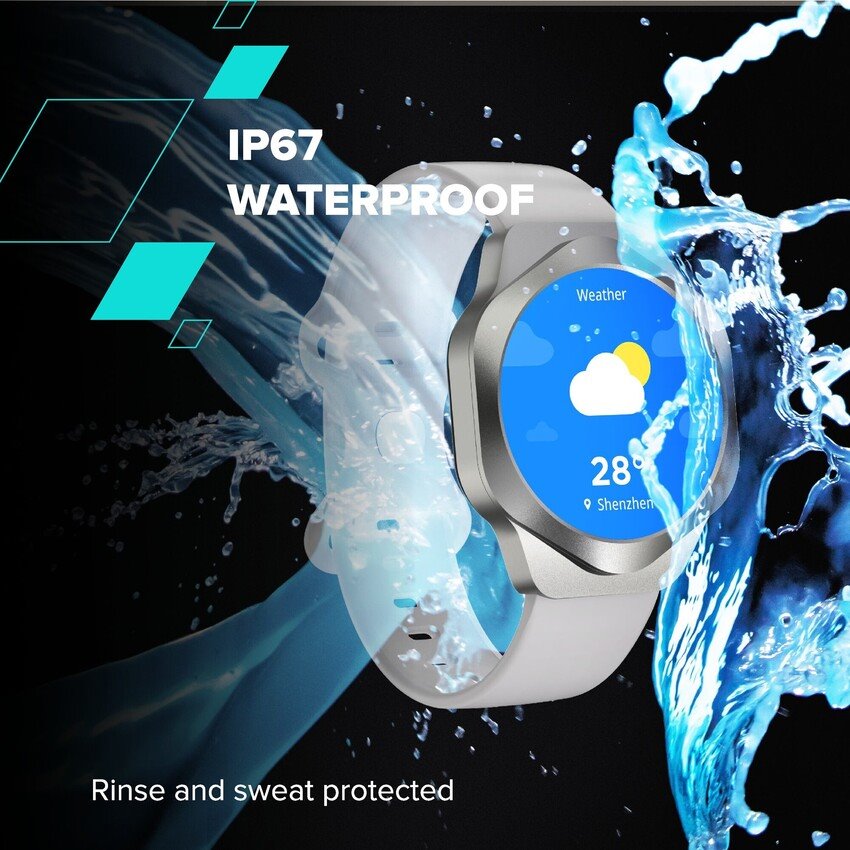 CANYON Smart Watch Hexagon 88 BT-CALL Silver