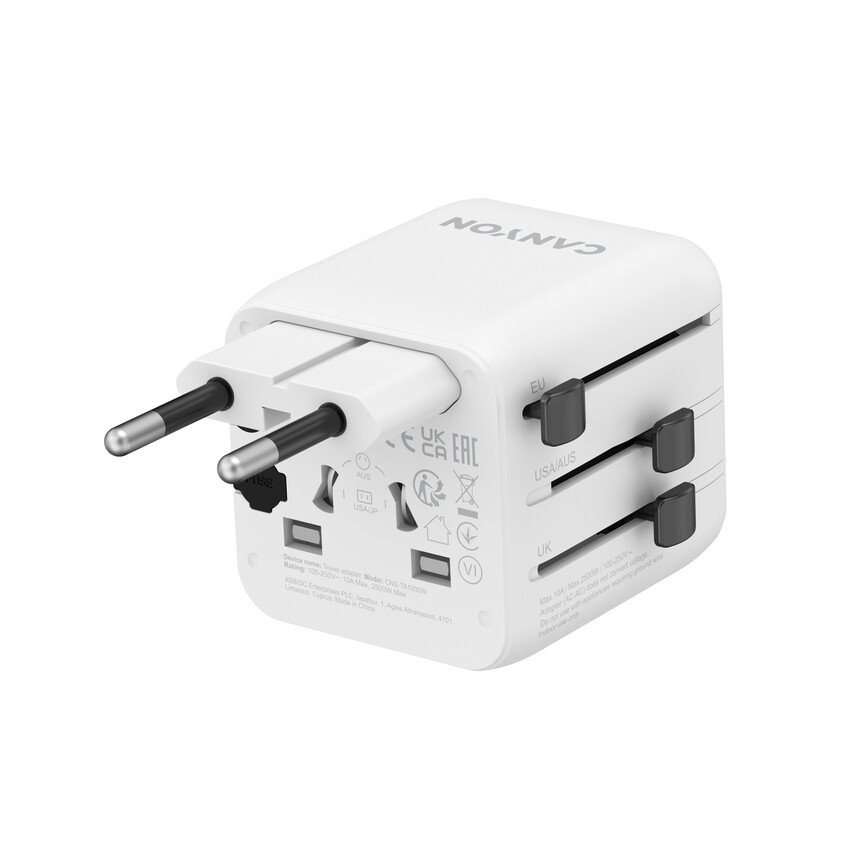 CANYON Travel Adapter OnTour One EU/UK/US/AUS White