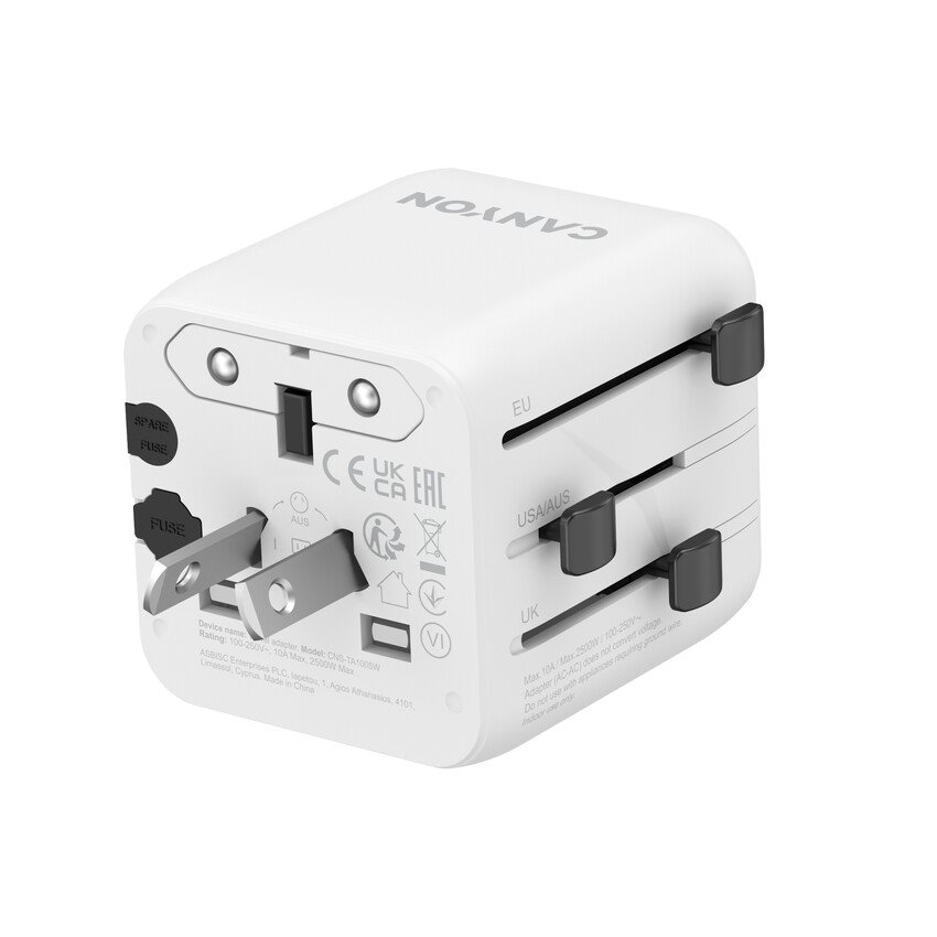 CANYON Travel Adapter OnTour One EU/UK/US/AUS White