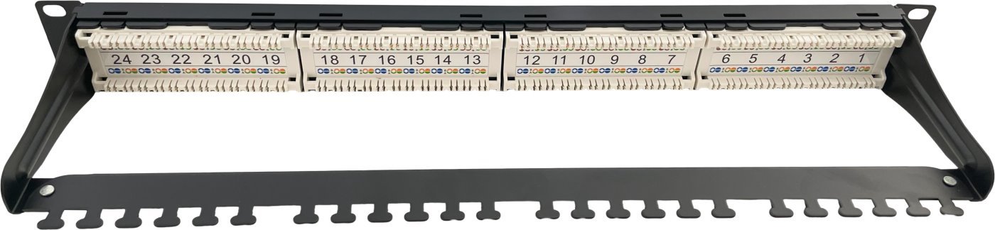 Conexpro Patch panel 19" 24xRJ45, CAT6A, UTP, 1U, černý