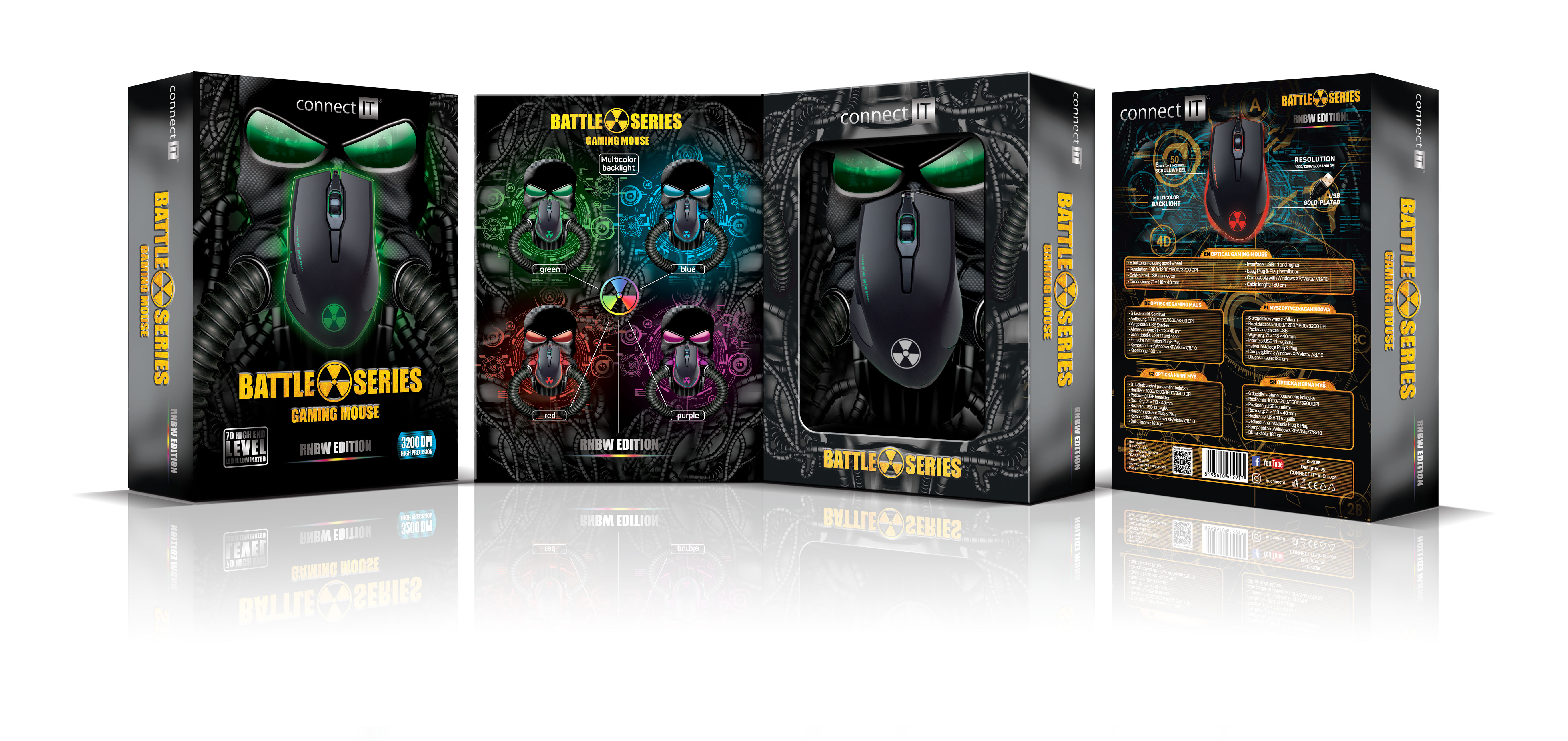CONNECT IT BATTLE RNBW optická herní myš