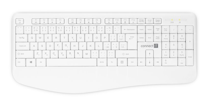CONNECT IT Combo bezdrátová bílá klávesnice + myš, (+1x AAA +1x AA baterie zdarma), CZ + SK layout