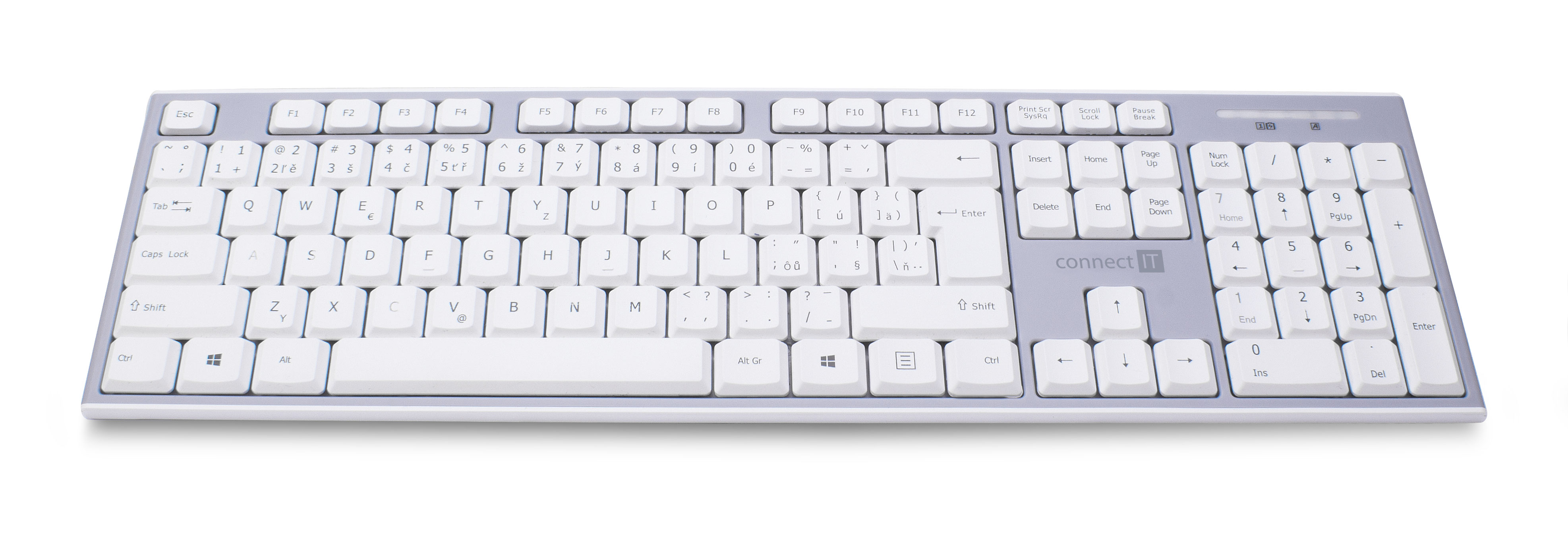 CONNECT IT Combo bezdrátová šedá klávesnice + myš, (+1x AAA +1x AA baterie zdarma), CZ + SK layout