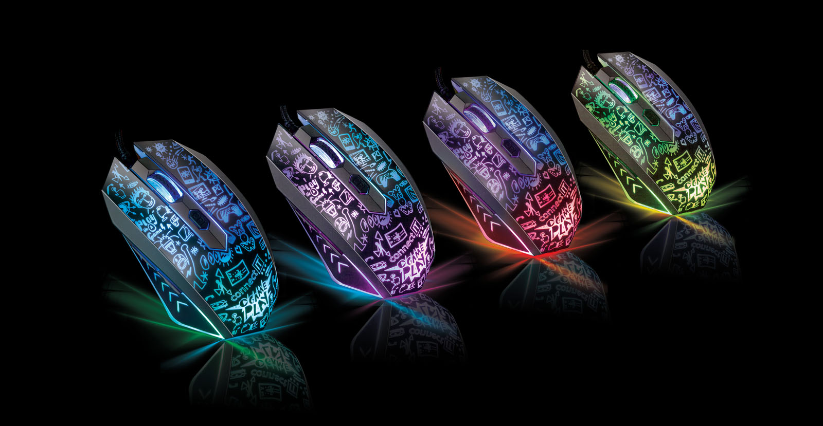 CONNECT IT DOODLE herní myš, ČERNÁ