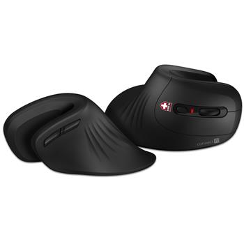 CONNECT IT FOR HEALTH ErgoMax ergonomická vertikální myš, (+ 1x AA baterie zdarma), bezdrátová, ČERNÁ