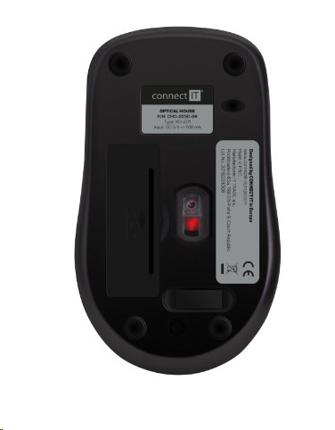 CONNECT IT "MUTE" bezdrátová optická tichá myš, USB, (+ 1x AA baterie zdarma), černá