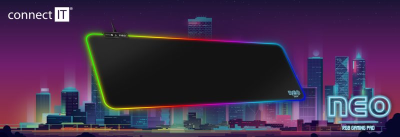 CONNECT IT NEO RGB podsvícená podložka pod myš a klávesnici, vel. L (800 × 300 mm)