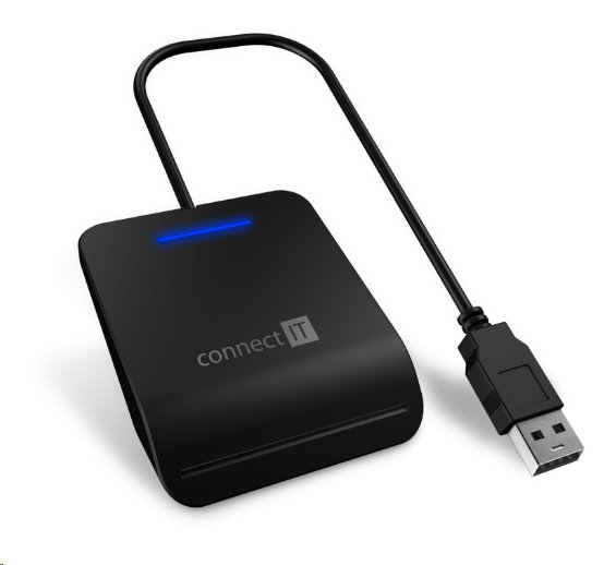 CONNECT IT USB čtečka eObčanek a čipových karet, ČERNÁ