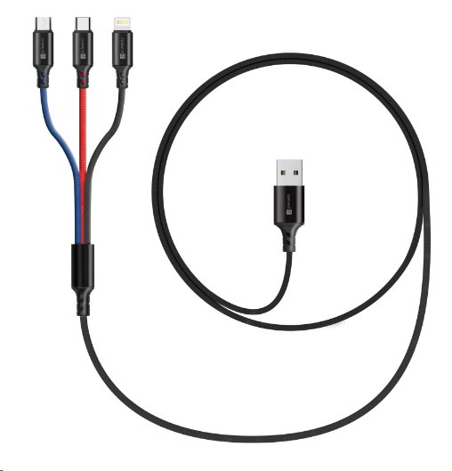 CONNECT IT Wirez 3in1 USB-C & Micro USB & Lightning, 1,2 m