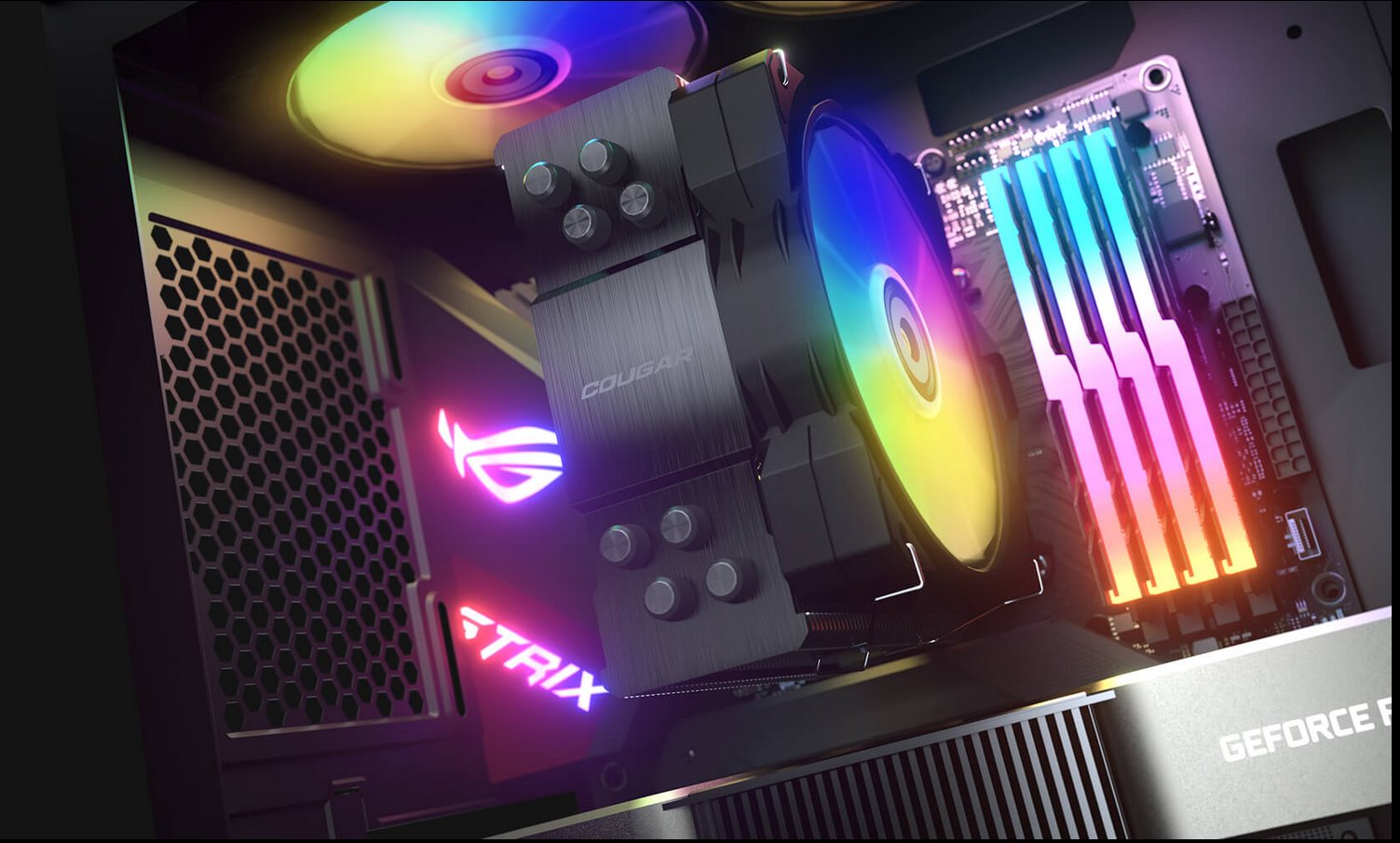 COUGAR chlazení FORZA 50 ARGB CPU Air Cooling 50x135x155mm ZIPPER FIN HDB