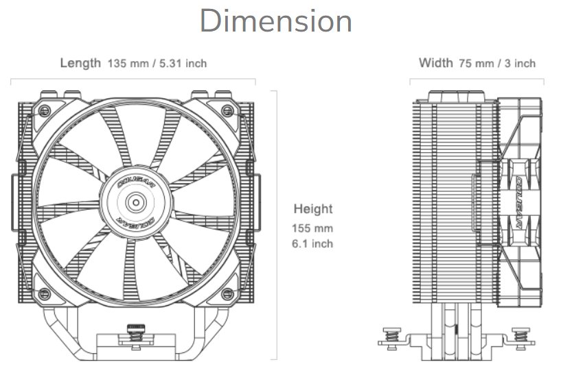 COUGAR chlazení FORZA 50 CPU Air Cooling 50x135x155mm HDB