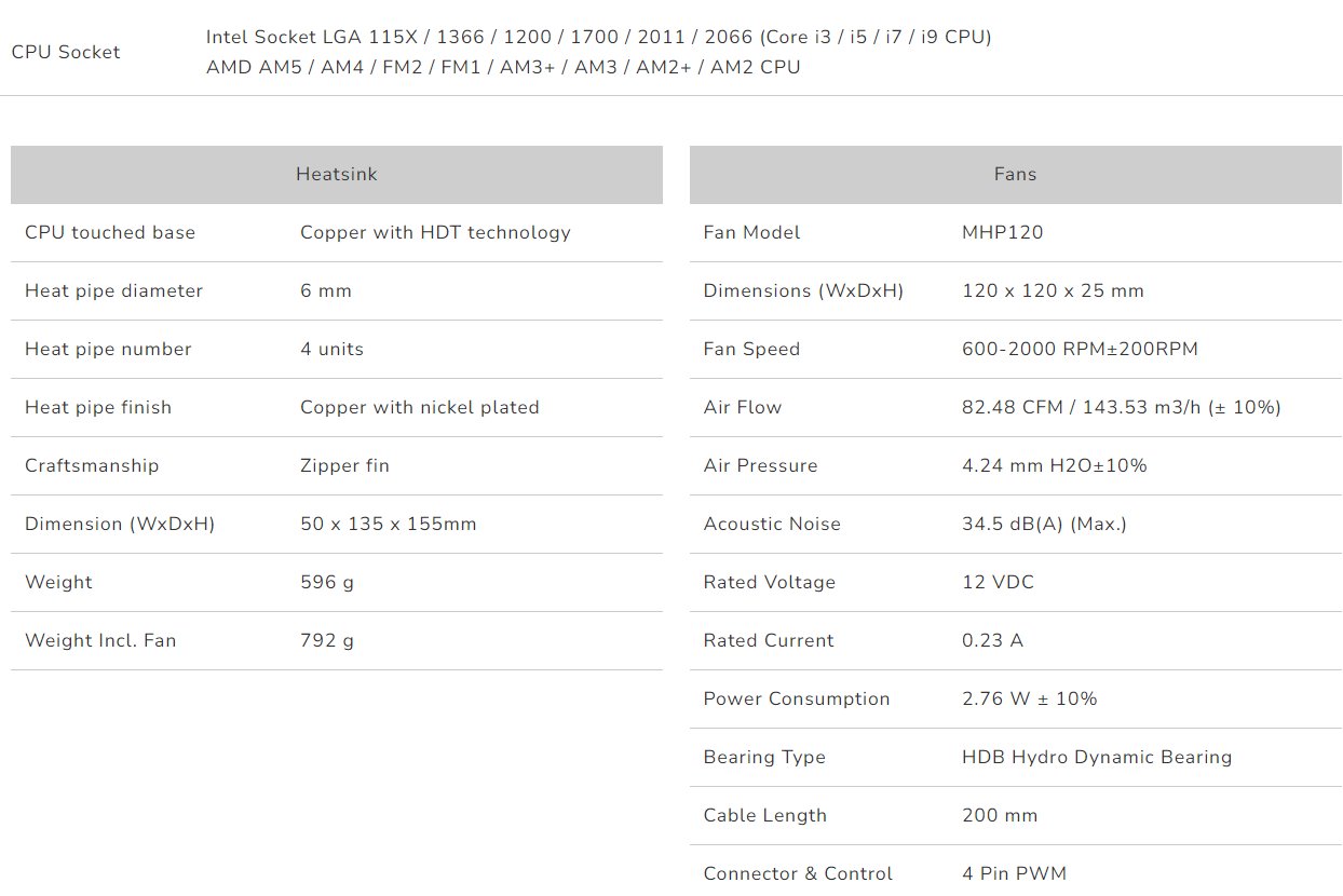 COUGAR chlazení FORZA 50 CPU Air Cooling 50x135x155mm HDB