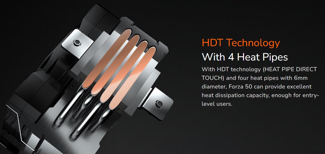 COUGAR chlazení FORZA 50 CPU Air Cooling 50x135x155mm HDB