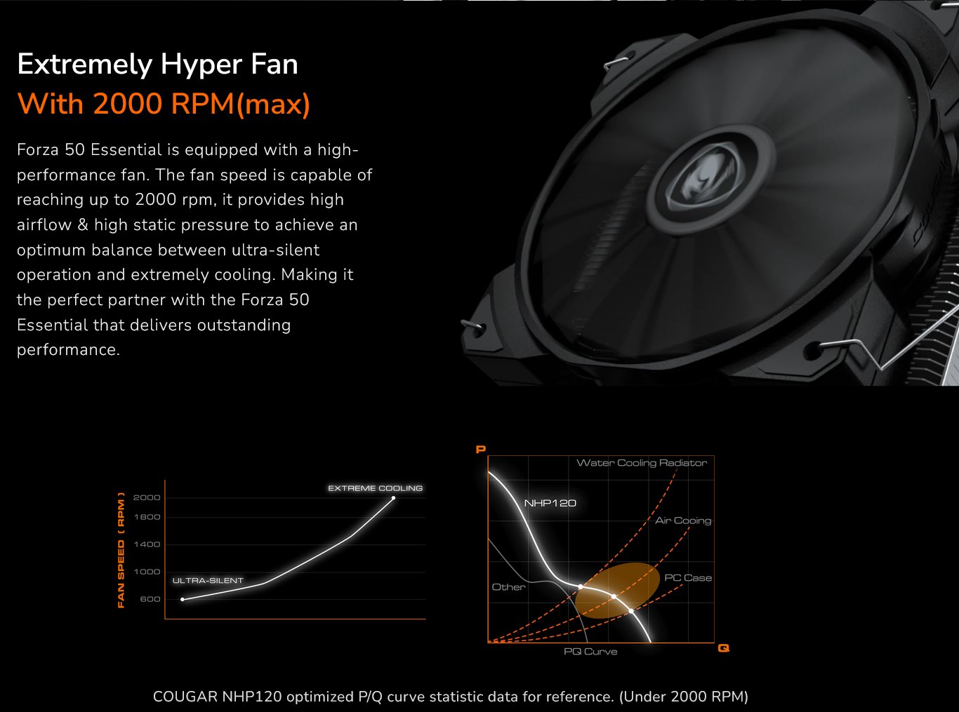 COUGAR chlazení FORZA 50 essential CPU Air Cooling 50x135x155mm HDB