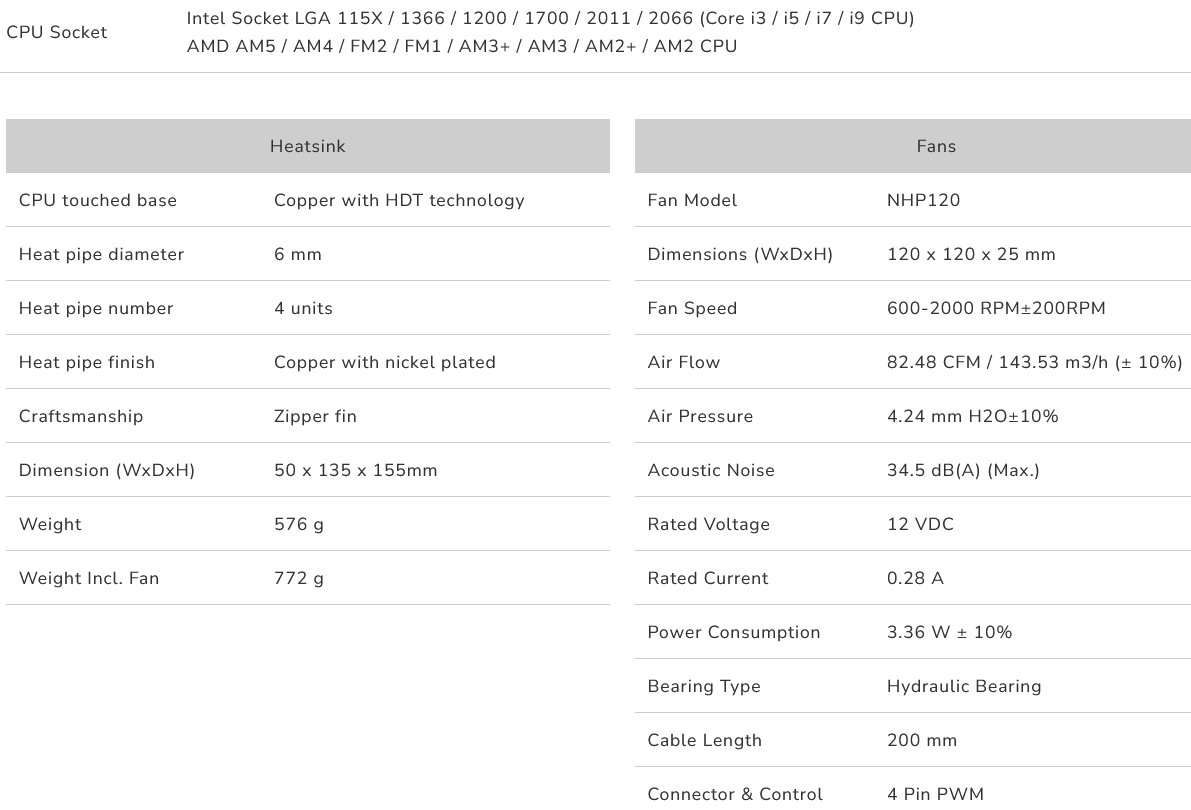 COUGAR chlazení FORZA 50 essential CPU Air Cooling 50x135x155mm HDB