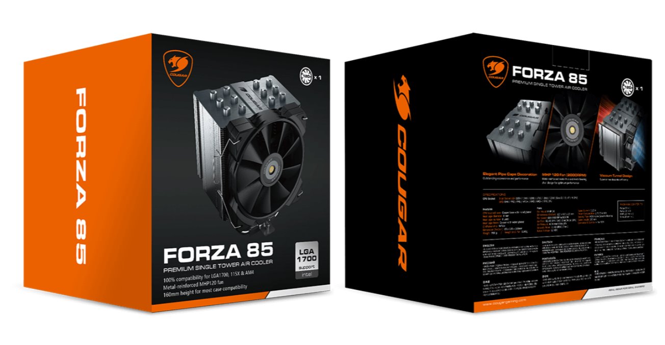 COUGAR chlazení FORZA 85 CPU Air Cooling 85x135x160mm HDB