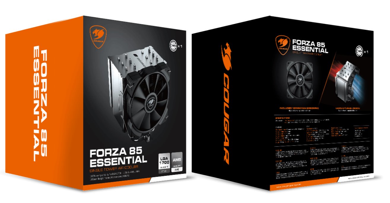 COUGAR chlazení FORZA 85 essential CPU Air Cooling 85x135x160mm HDB