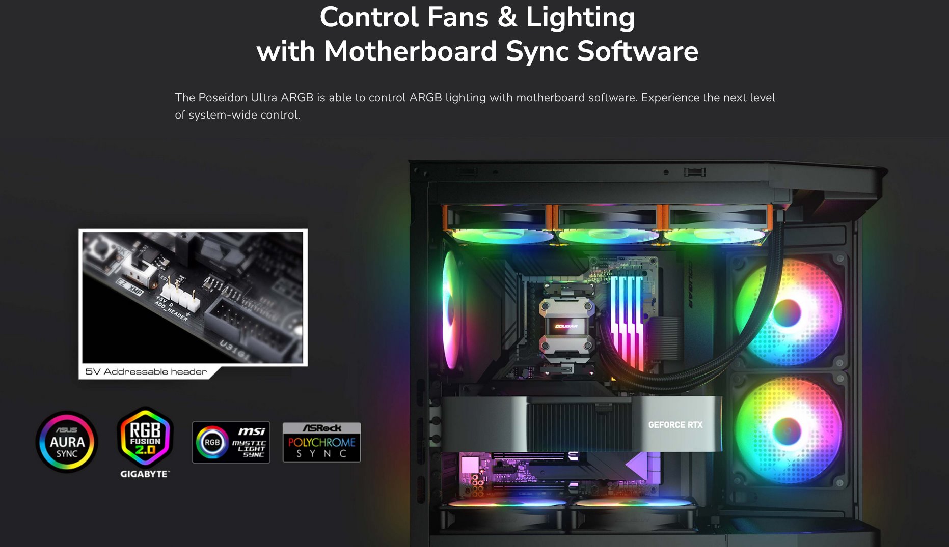 COUGAR chlazení POSEIDON ULTRA ARGB 240 AIO vodní white