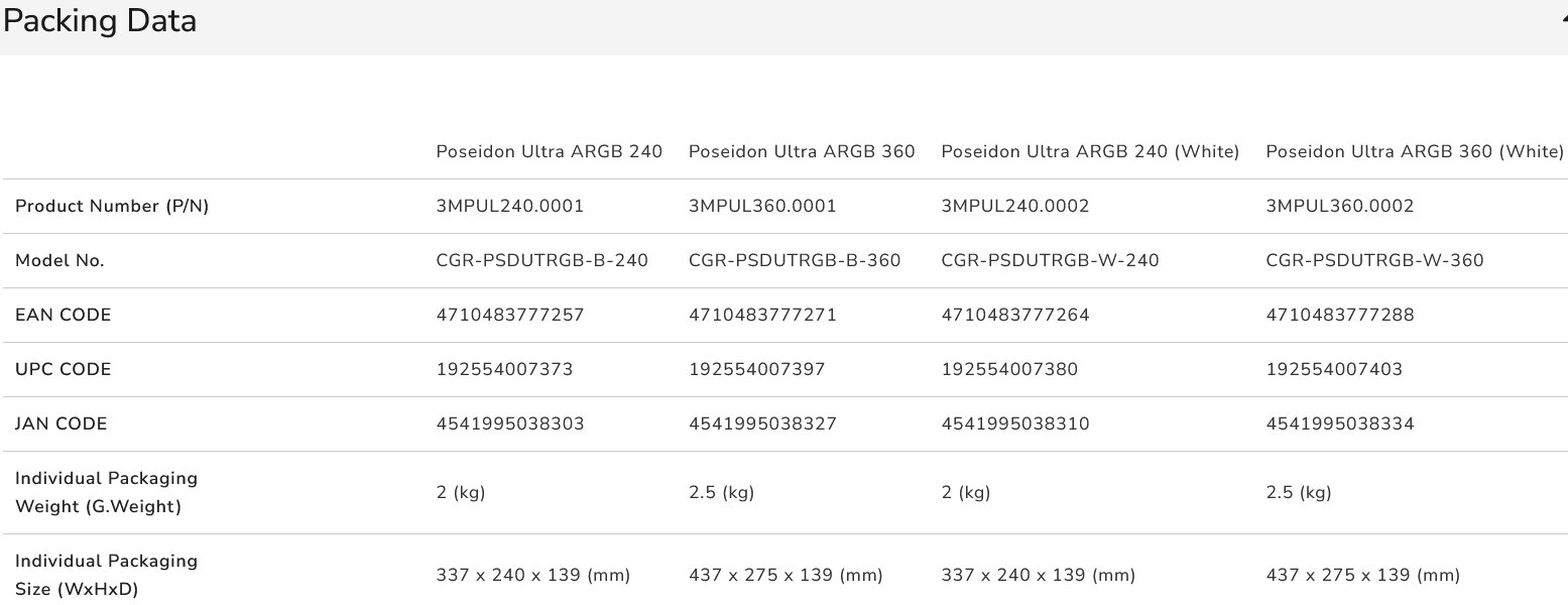 COUGAR chlazení POSEIDON ULTRA ARGB 360 AIO vodní black