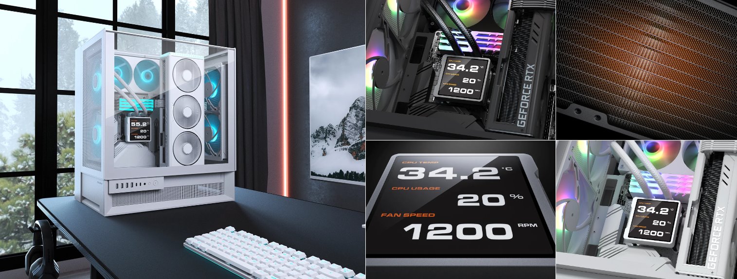 COUGAR chlazení POSEIDON VISTEK Pro ARGB 240 AIO vodní white