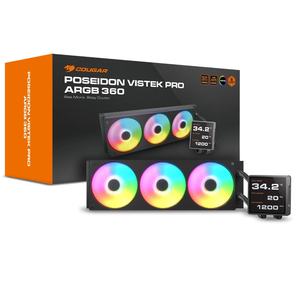 COUGAR chlazení POSEIDON VISTEK Pro ARGB 360 AIO vodní black