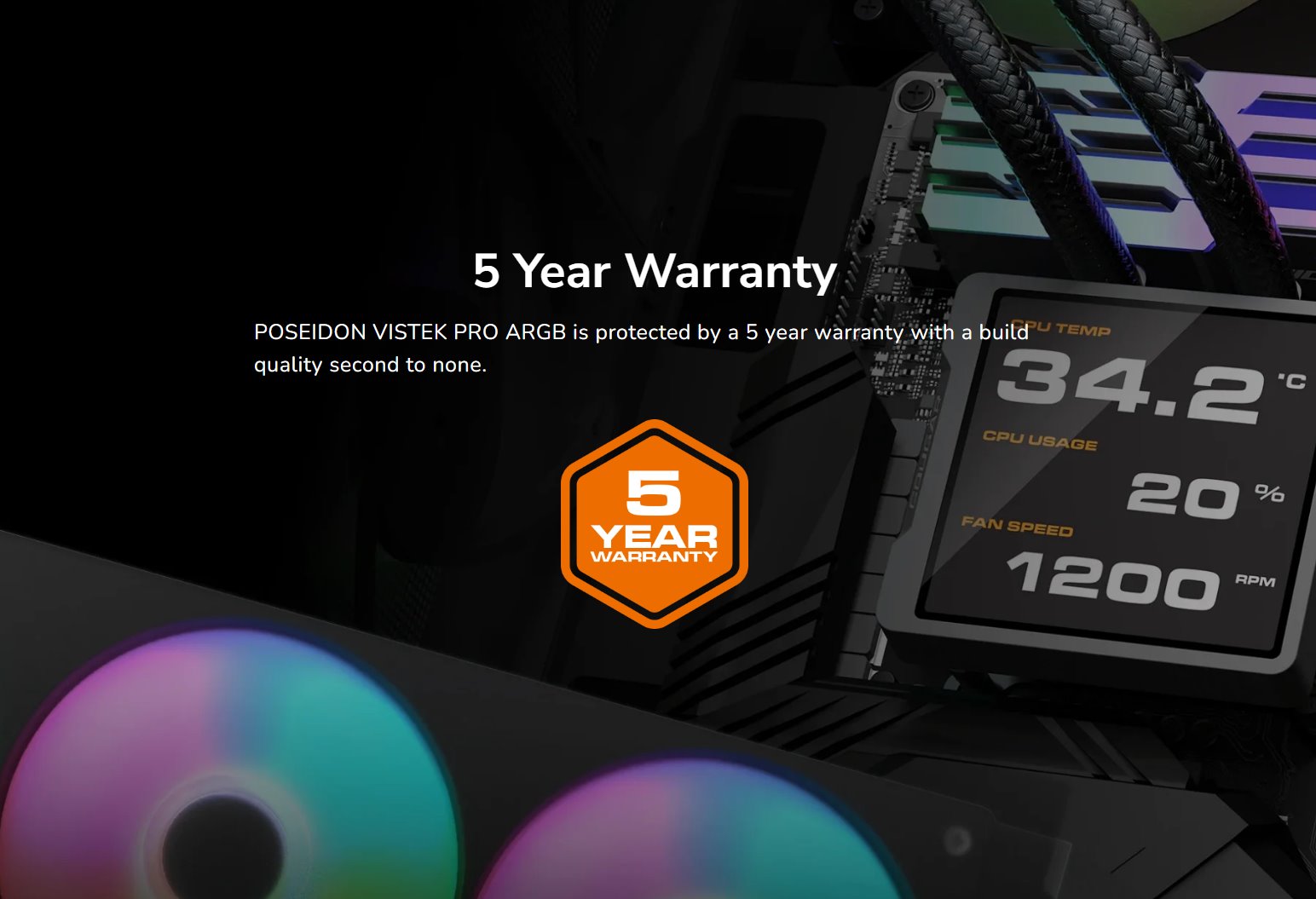 COUGAR chlazení POSEIDON VISTEK Pro ARGB 360 AIO vodní black