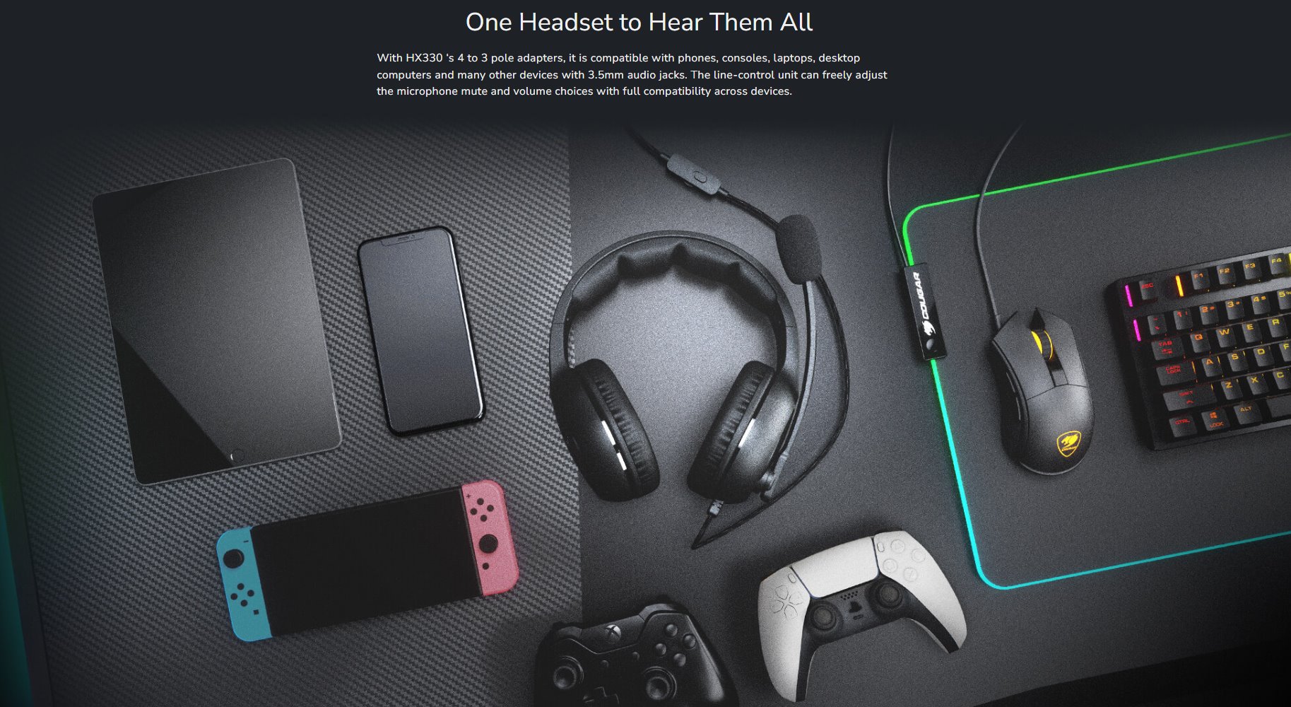 COUGAR herní headset HX330 NC 50mm orange