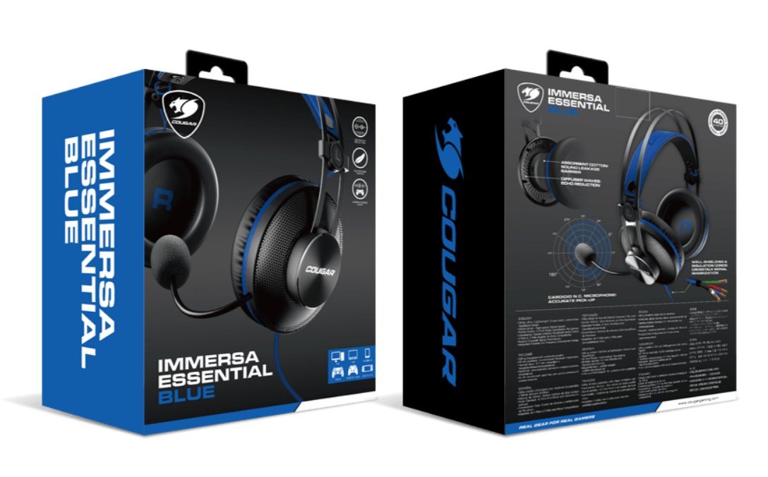 COUGAR herní headset Immersa Essential CNC 40mm blue
