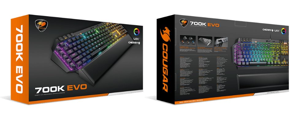 COUGAR herní klávesnice 700K EVO RGB (Red Cherry MX mechanical switch), aluminium brushed structure, NRKO