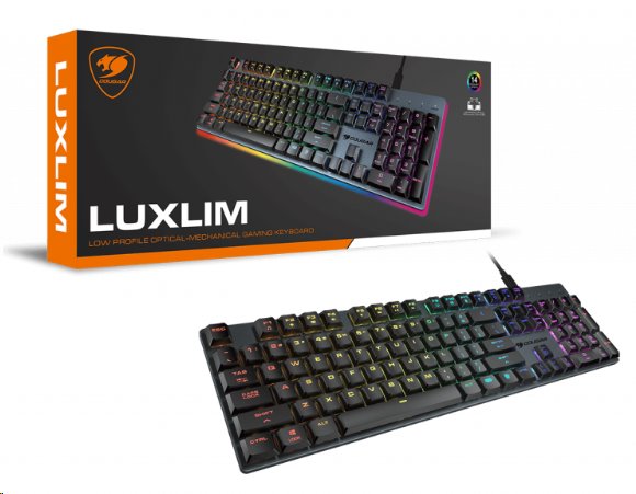 COUGAR herní klávesnice LUXLIM, Low Profile, Optical-Mechanical, Anti-Ghosting