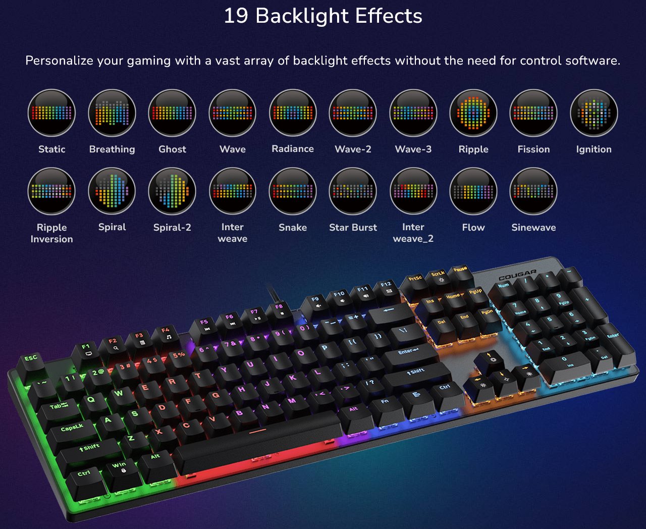 COUGAR herní klávesnice Ultimus EX black (N-KEY Rollover)