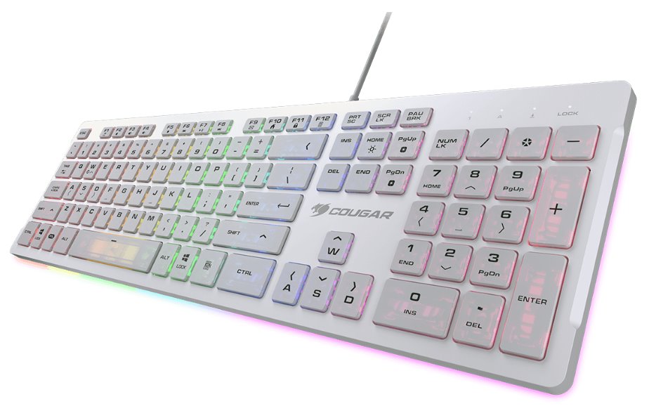 COUGAR herní klávesnice VANTAR S RGB White, Ultra Slim Thickness, Anti-Ghosting