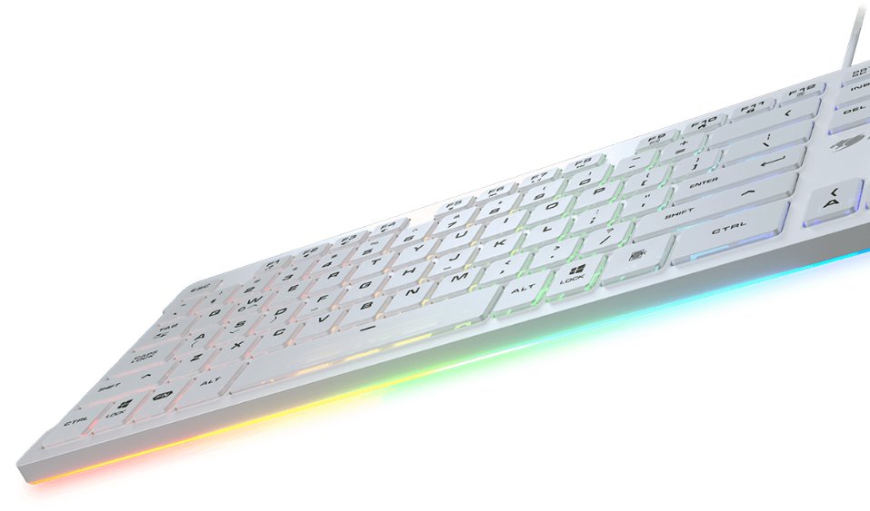 COUGAR herní klávesnice VANTAR S RGB White, Ultra Slim Thickness, Anti-Ghosting